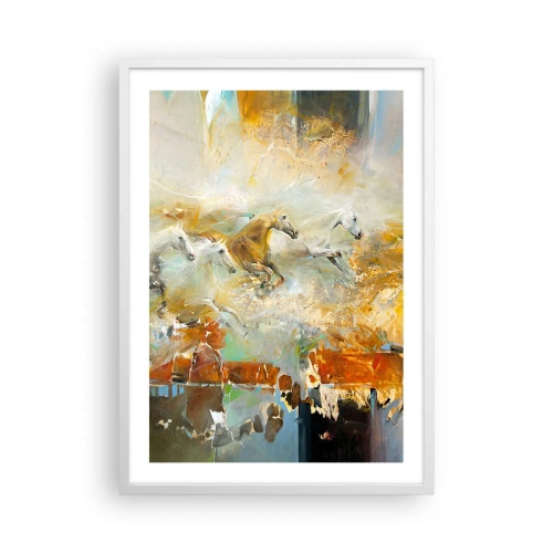 Plakat w białej ramie - Galopem przez światło - 50x70 cm