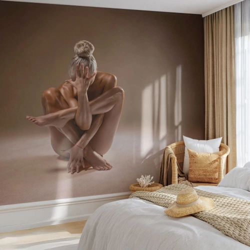 Fototapeta Premium Sand - Jedność ciała i ducha - Ciało, Kobieta, Modelka - 300x210 cm