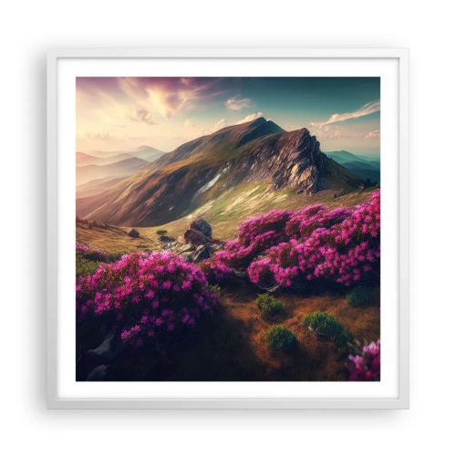 Plakat w białej ramie - Lato w górach - 60x60 cm