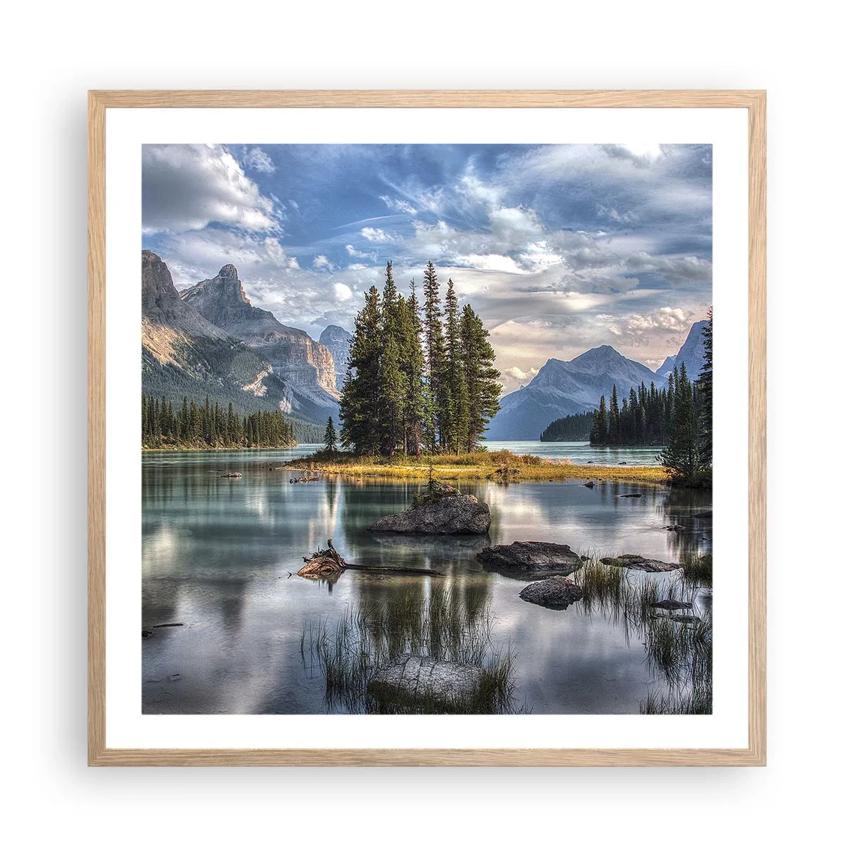 Plakat w ramie jasny dąb - Nad wodą wielką i czystą… - 60x60 cm