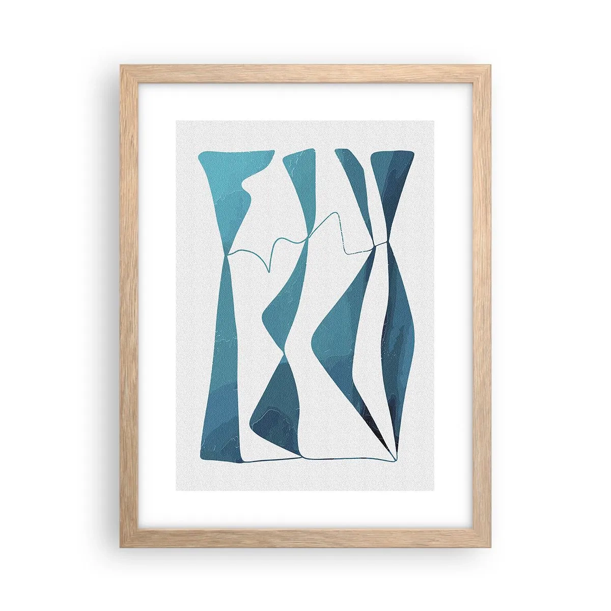 Plakat w ramie jasny dąb - Abstrakcja: turkusowy związek - 30x40 cm