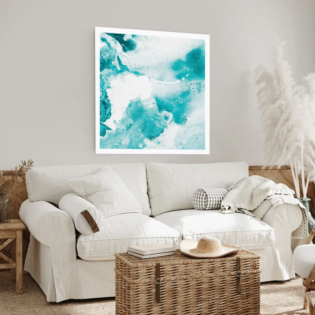 Plakat - Rozlewiska błękitu - 30x30 cm