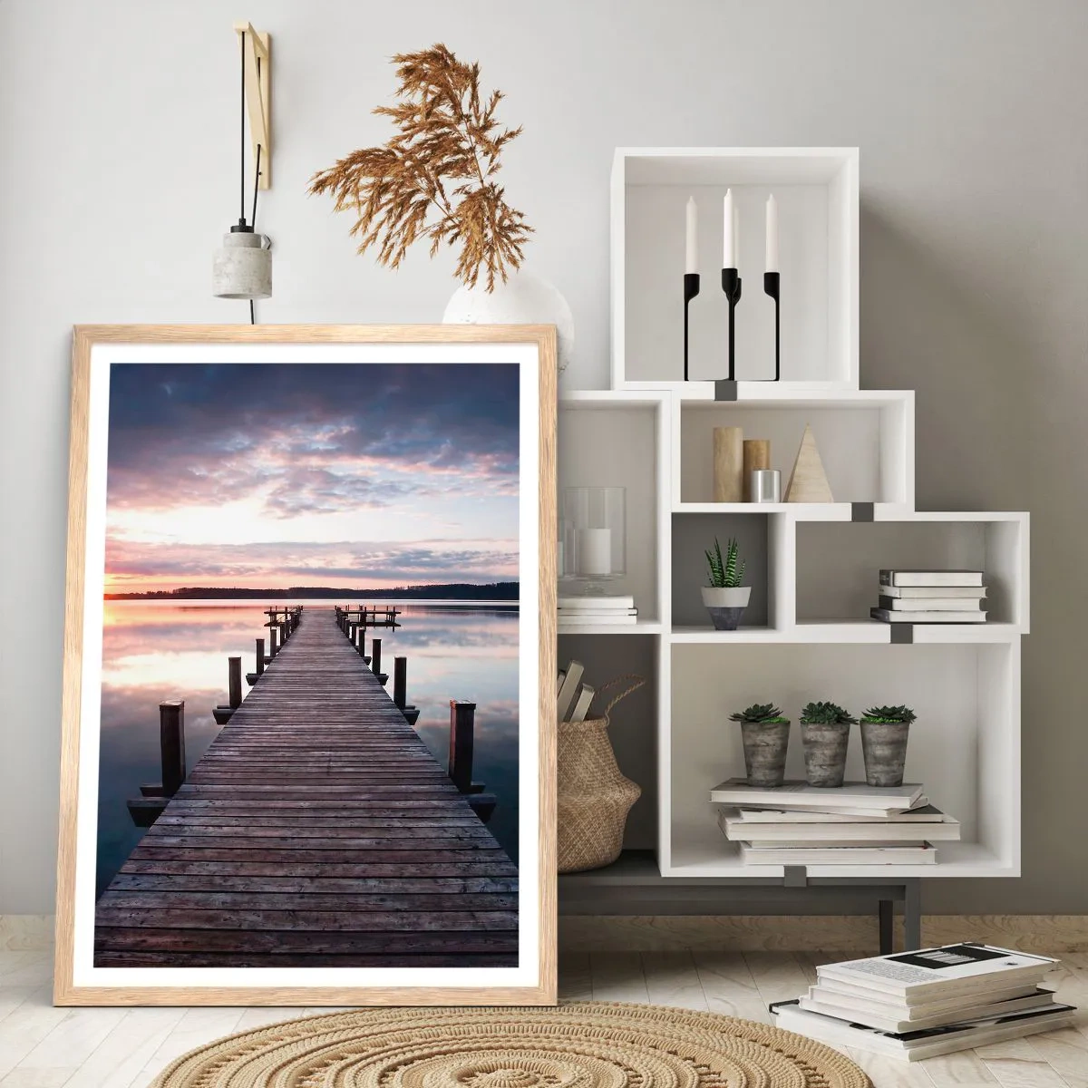 Plakat w ramie jasny dąb - Cicha granica dnia i nocy - 40x50 cm