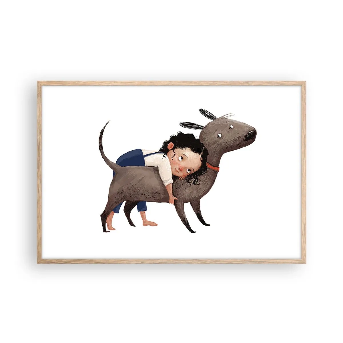 Plakat w ramie jasny dąb - Najlepsi przyjaciele - 91x61 cm