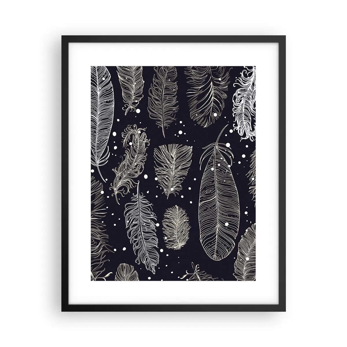 Plakat w czarnej ramie - Pierzasta koronka - 40x50 cm