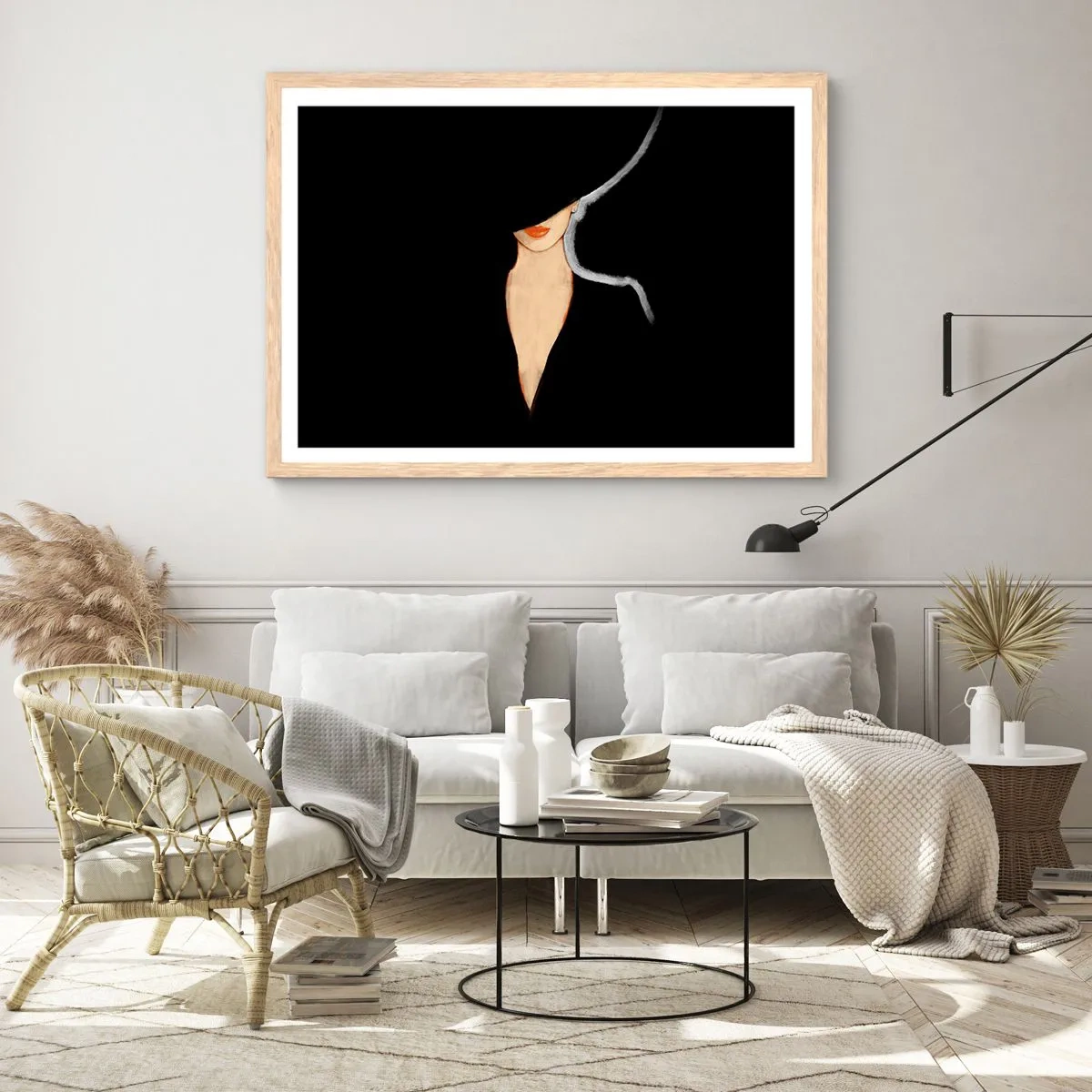 Plakat w ramie jasny dąb - Elegancja i styl - 91x61 cm
