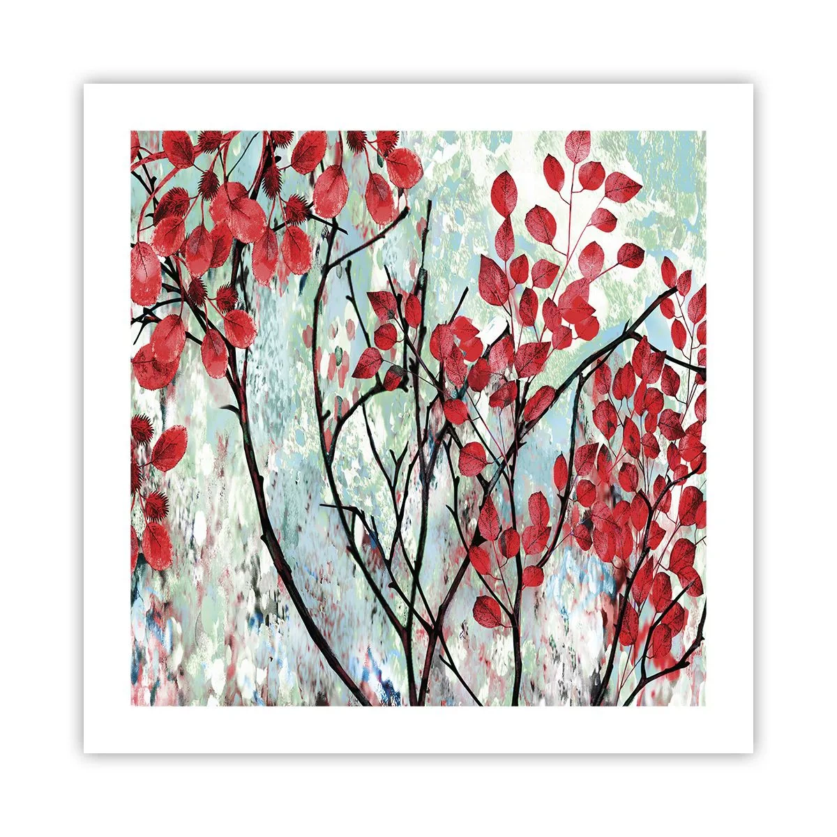 Plakat - Drzewo w szkarłacie - 50x50 cm