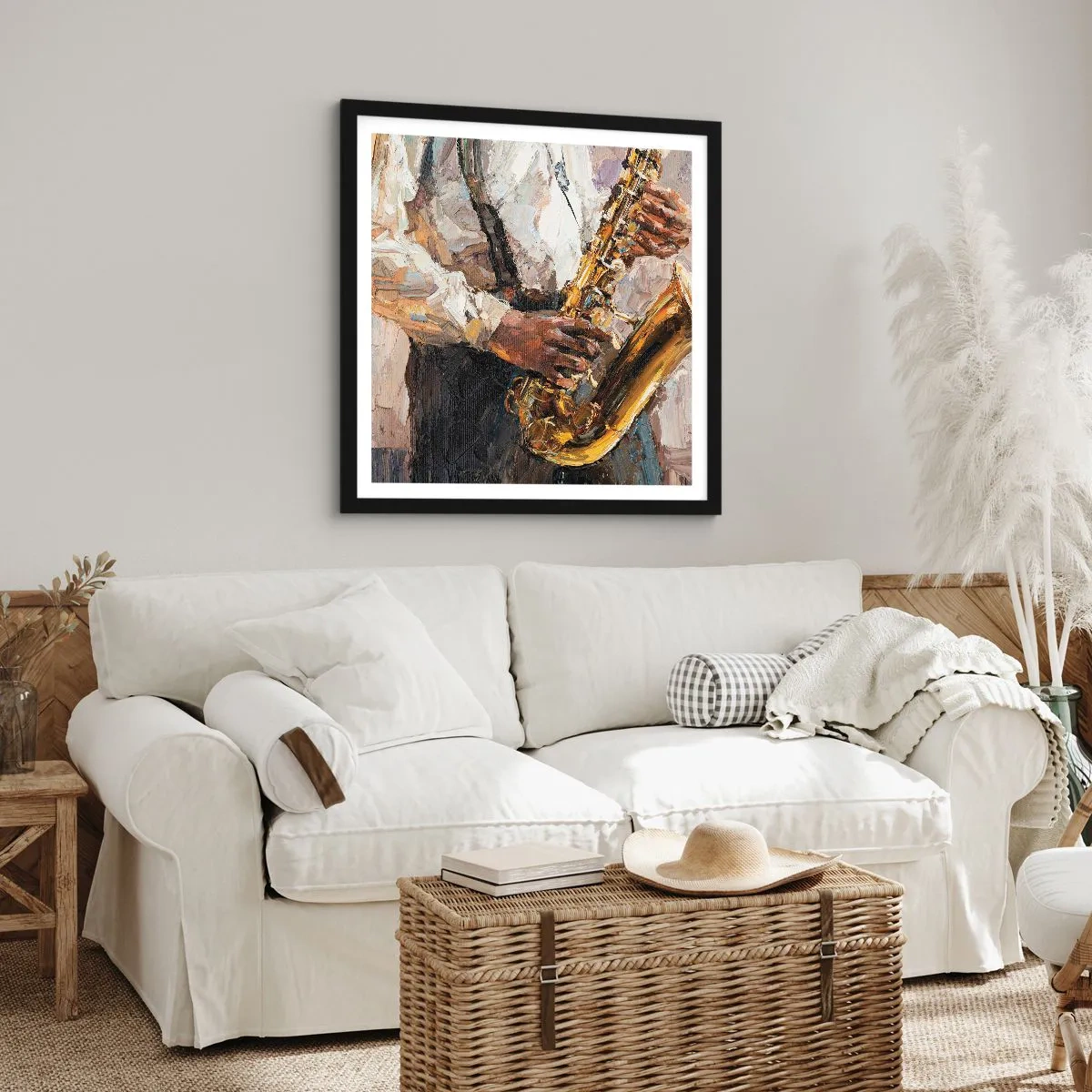 Plakat w czarnej ramie - Czas na solo - 50x50 cm