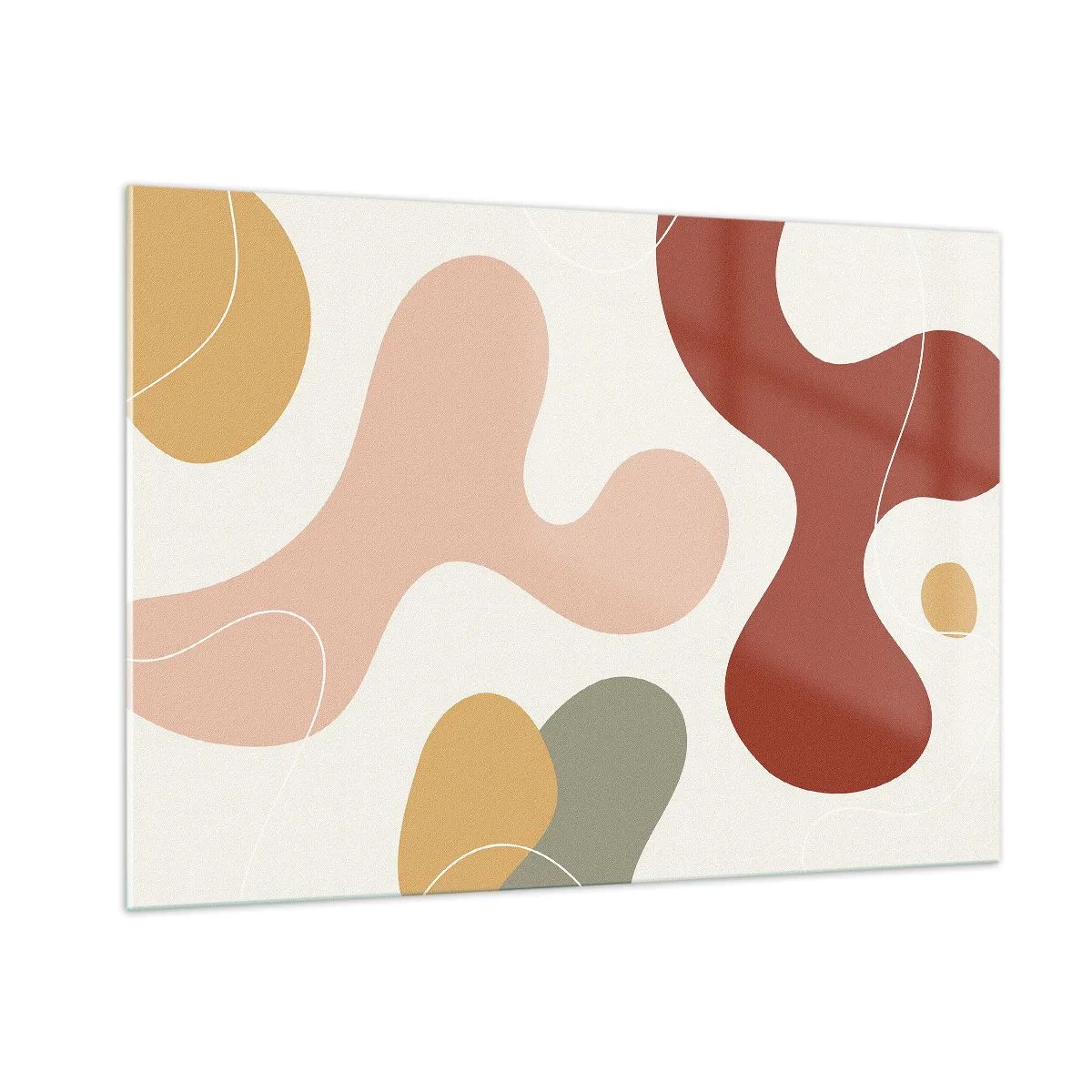 Obraz na szkle - Abstrakcyjna kompozycja organicznych kształtów - 100x70cm - Esy czy floresy? - Nowoczesna dekoracja ścienna do salonu, kuchni i sypialni ARTTOR