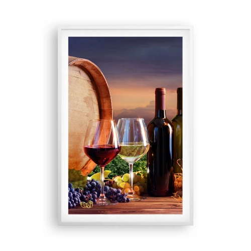Plakat w białej ramie - Tu życie ma smak - 61x91 cm