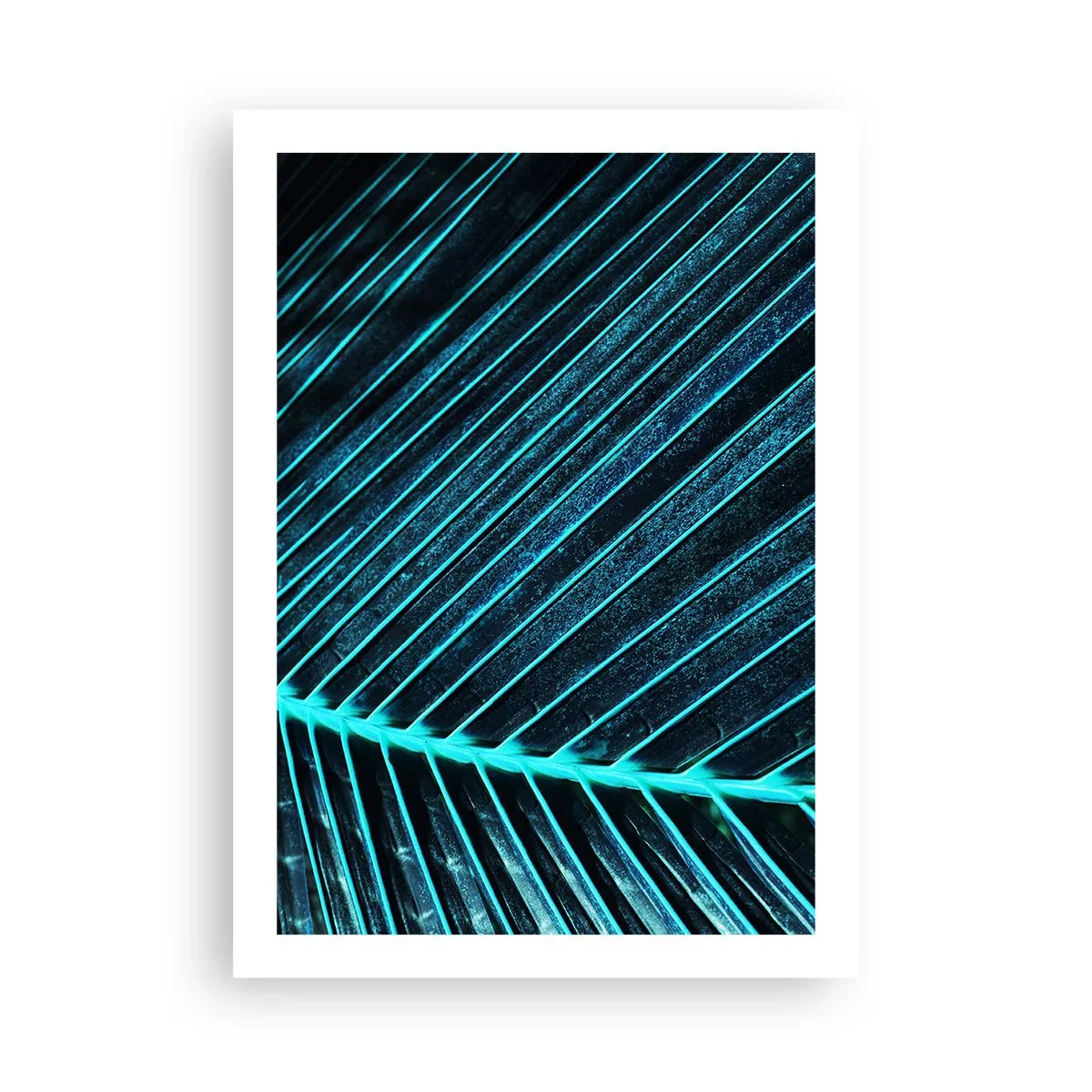 Plakat - Abstrakcyjna struktura liścia w neonowych barwach - 50x70cm - Faktura zieleni - Nowoczesna dekoracja ścienna do salonu, kuchni i sypialni ARTTOR