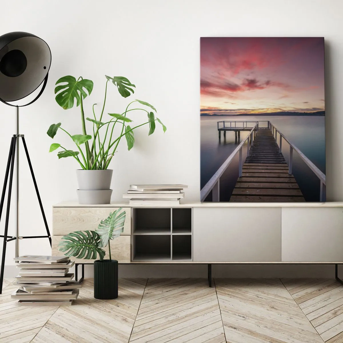 Obraz na płótnie - Łagodny płomień wieczoru - 55x100 cm