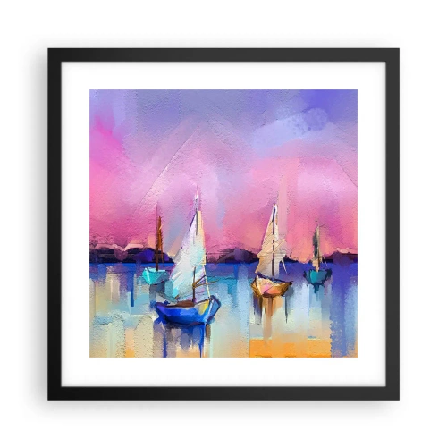 Plakat w czarnej ramie - Kierunek: szerokie wody - 40x40 cm