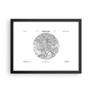 Plakat w czarnej ramie - Anatomia Krakowa - 40x30 cm