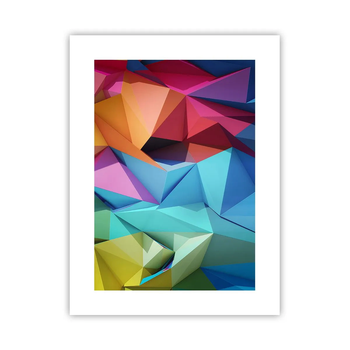 Plakat - Tęczowe origami - 30x40 cm