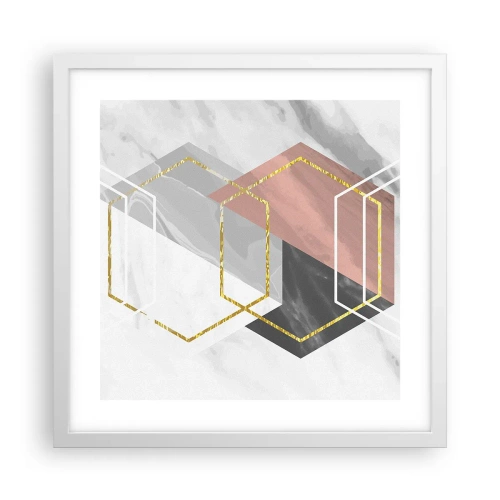 Plakat w białej ramie - Kompozycja łańcuchowa - 40x40 cm