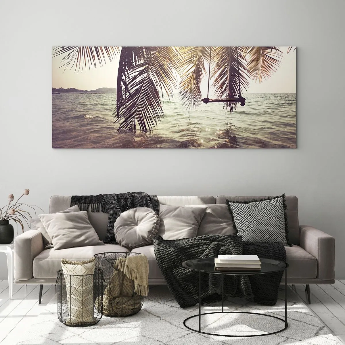 Obraz na szkle - Można bujać w obłokach do woli - 100x40 cm