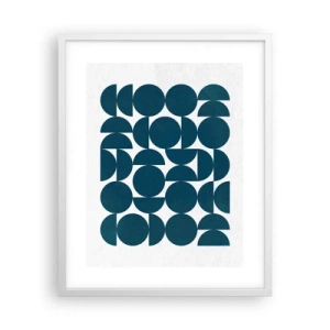 Plakat w białej ramie - Koła i półkola - 40x50 cm