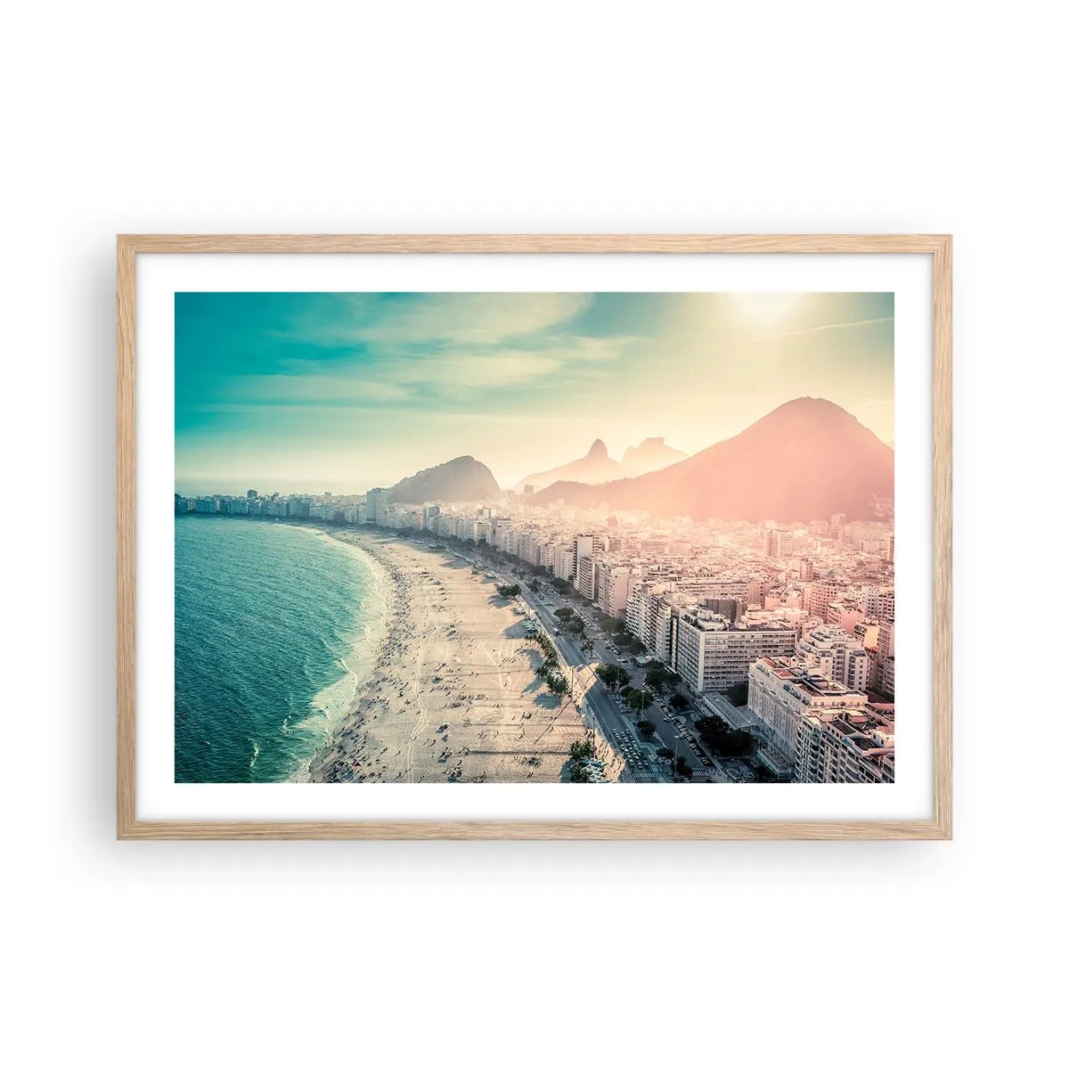 Plakat w ramie jasny dąb - Wieczne wakacje w Rio - 70x50 cm