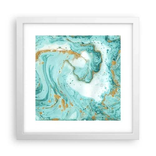 Plakat w białej ramie - Pod wielką falą z epoki Edo - 30x30 cm