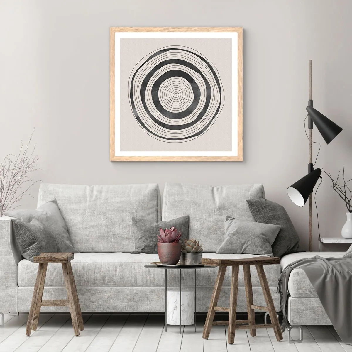 Plakat w ramie jasny dąb - Ważne to co pomiędzy - 60x60 cm