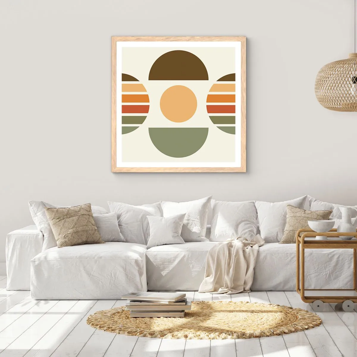 Plakat w ramie jasny dąb - W kolorach ziemi - 40x40 cm