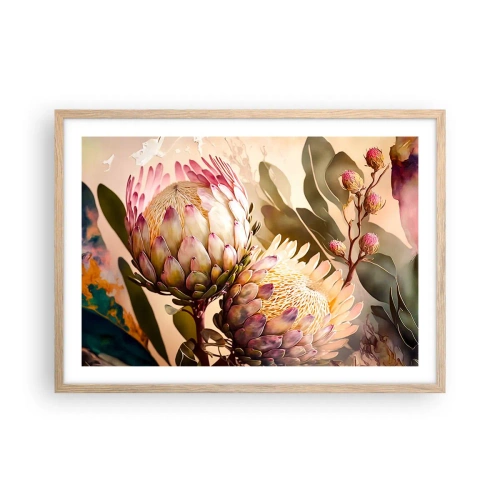 Plakat w ramie jasny dąb - Czule objęte - 70x50 cm