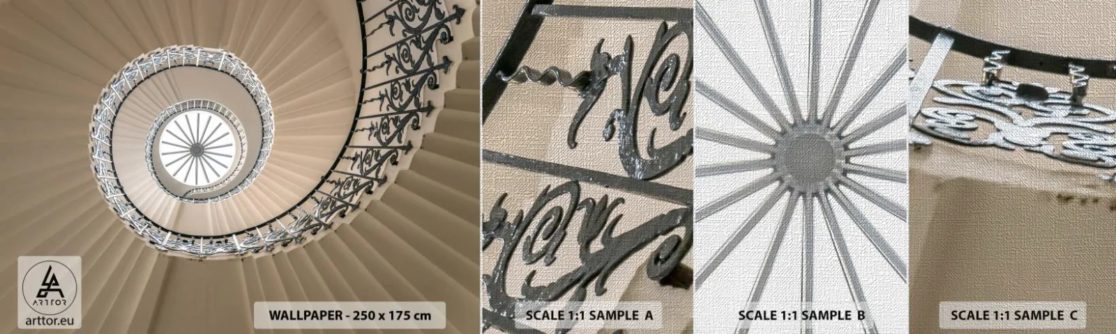 Fototapeta Próbka Premium Canvas - W środku muszli - Schody, Kręcone, Ozdoba - 100x30 cm