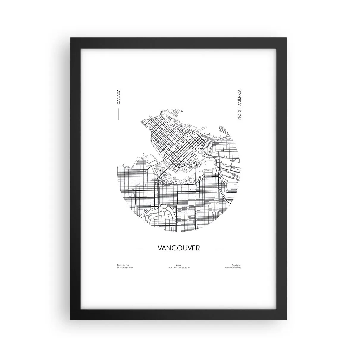 Plakat w czarnej ramie - Anatomia Vancouver - 30x40 cm