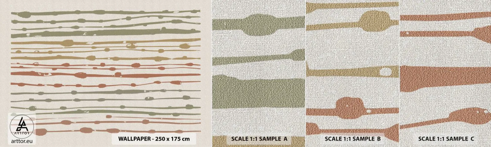 Fototapeta Próbka Premium Canvas - Muzyczny zapis barw - Minimalizm, Pastelowy, Sztuka - 100x30 cm