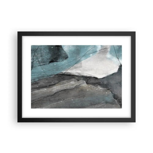 Plakat w czarnej ramie - Abstrakcja: skały i lód - 40x30 cm