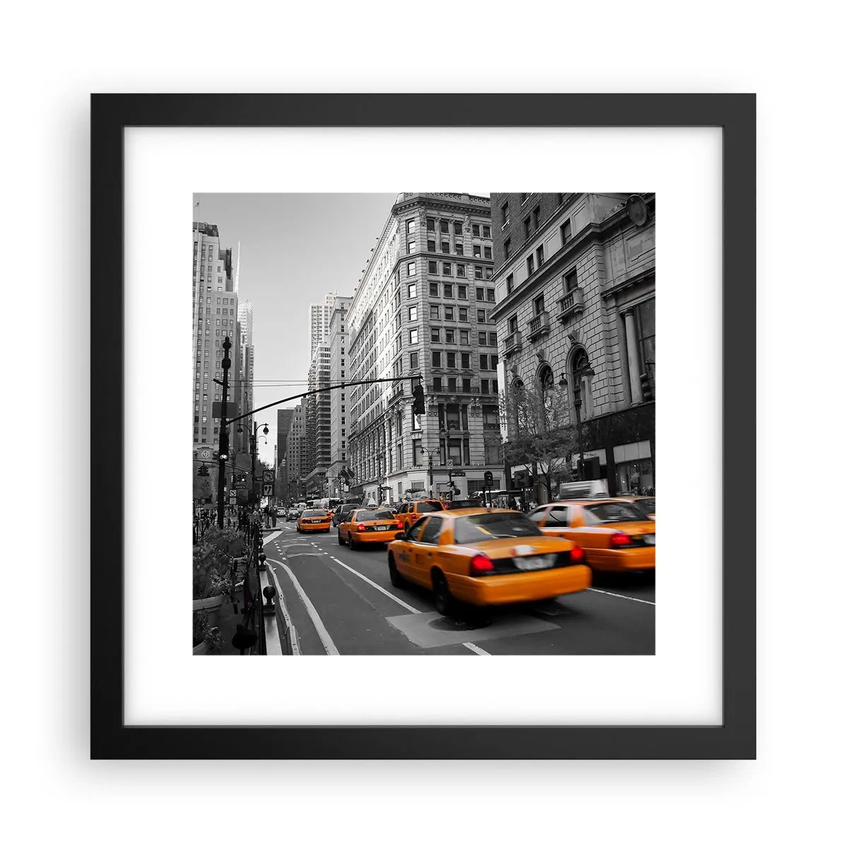 Plakat w czarnej ramie - Słońca wielkiego miasta - 30x30 cm
