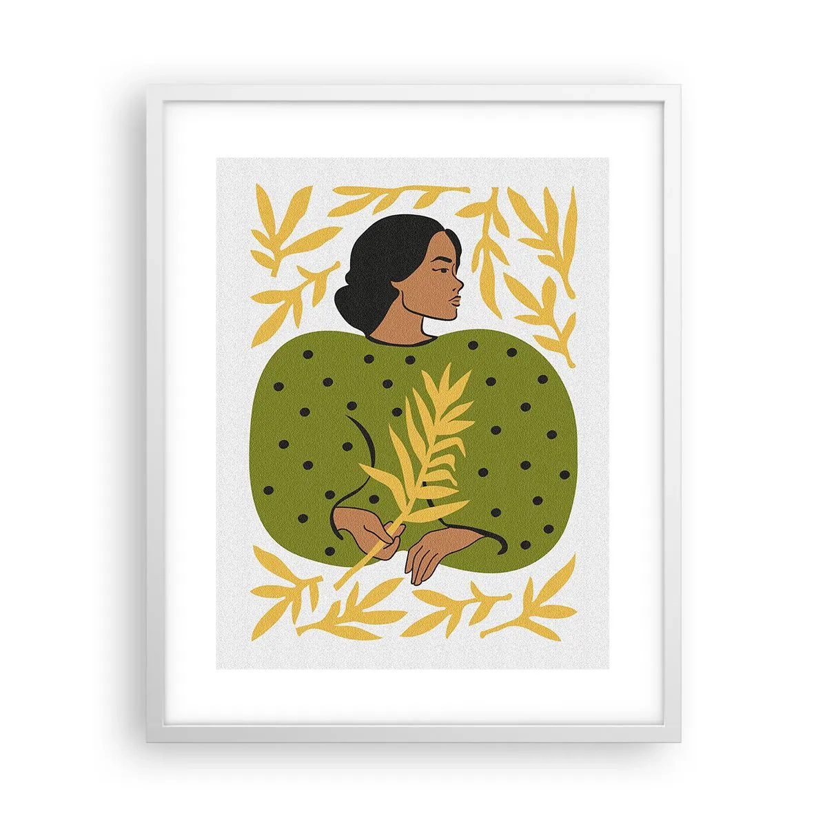 Plakat w białej ramie - Hawajska dziewczyna - 40x50 cm