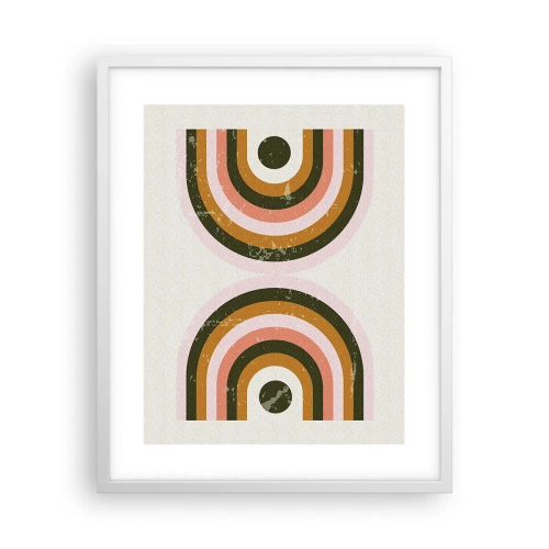 Plakat w białej ramie - Abstrakcja bliźniacza - 40x50 cm