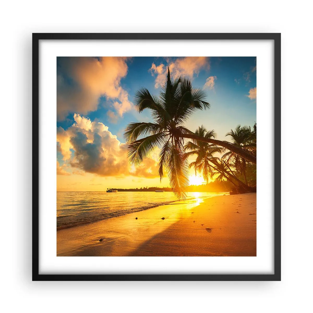 Plakat w czarnej ramie - Karaibskie marzenie - 50x50 cm