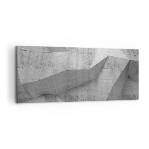 Obraz na płótnie - Geometryczne betonowe formy w szarości - 120x50cm - Prawdziwe wyzwanie - Nowoczesna dekoracja ścienna do salonu i sypialni ARTTOR