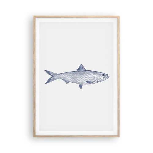 Plakat w ramie jasny dąb - Pozdrowienia z północnych mórz - 70x100 cm