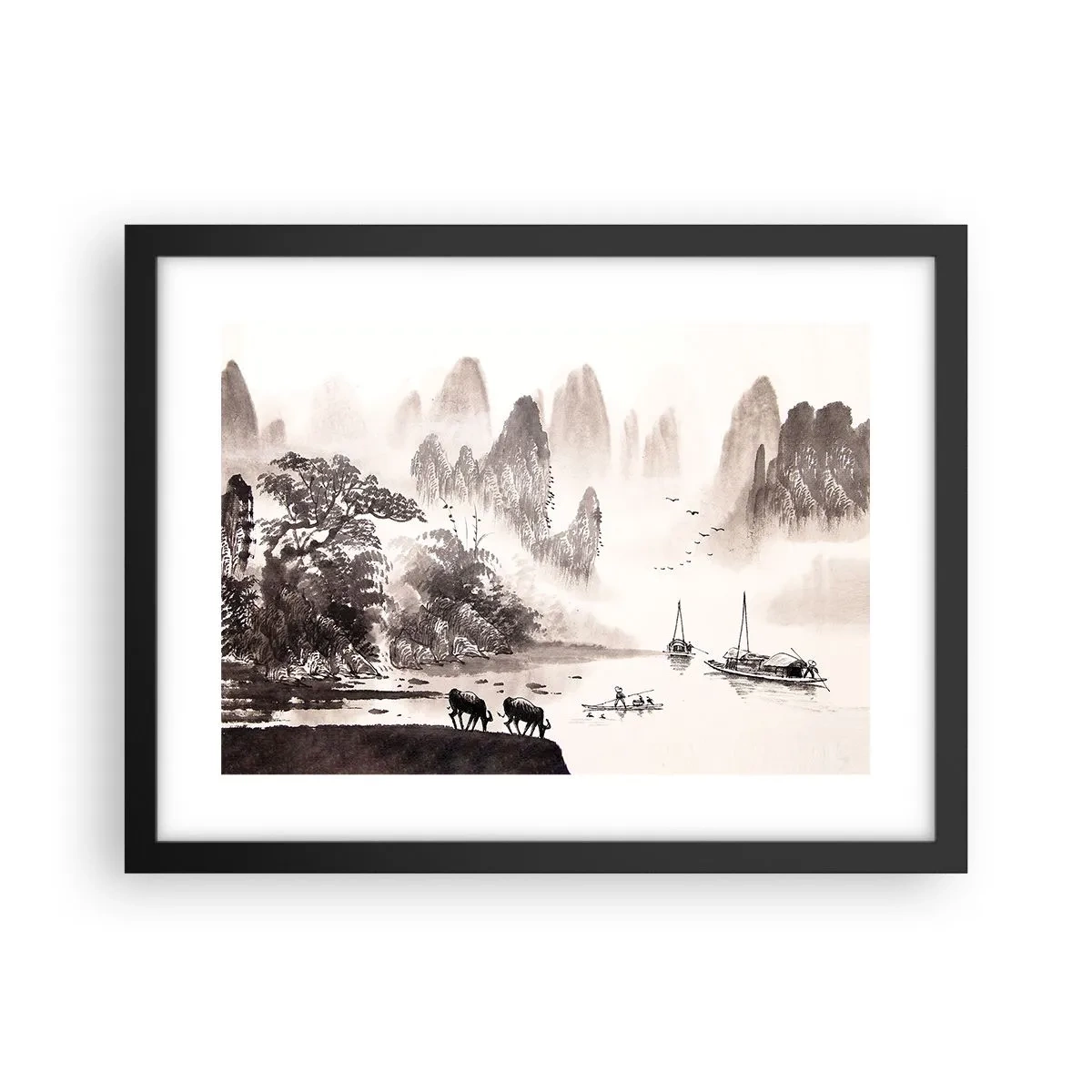 Plakat w czarnej ramie - Egzotyczna codzienność Wschodu - 40x30 cm