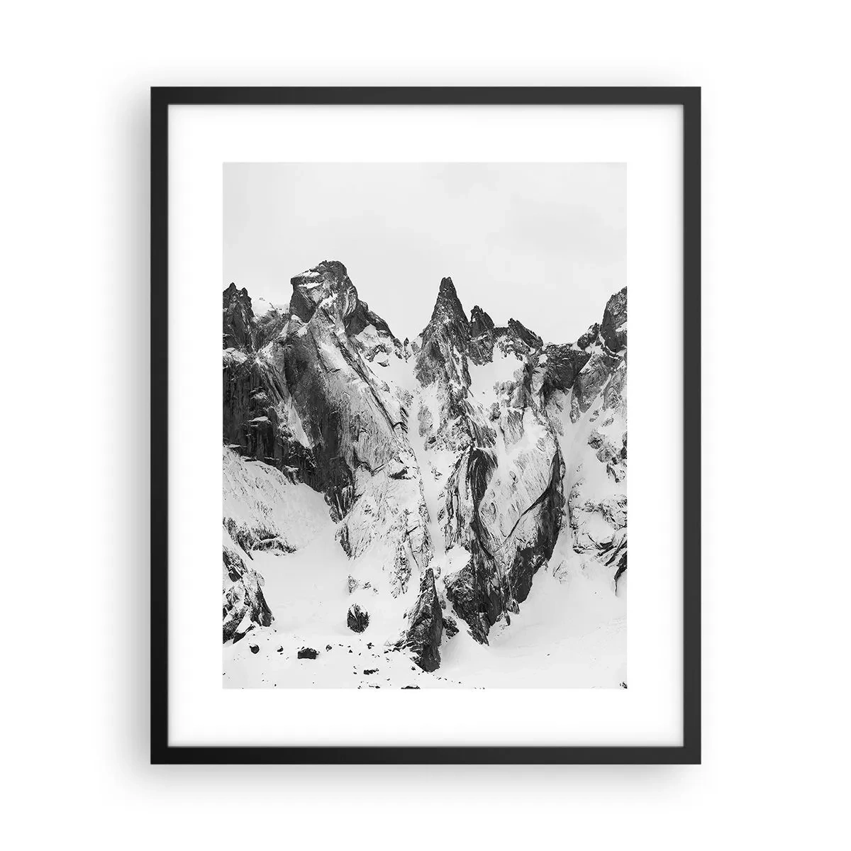 Plakat w czarnej ramie - Granitowa groźna grań - 40x50 cm