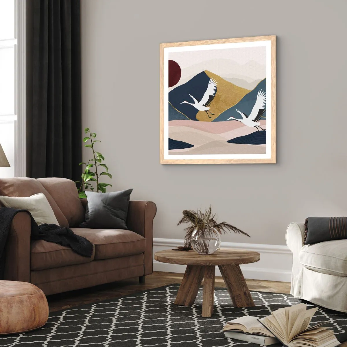 Plakat w ramie jasny dąb - I znowu ZLECIAŁ dzień - 40x40 cm