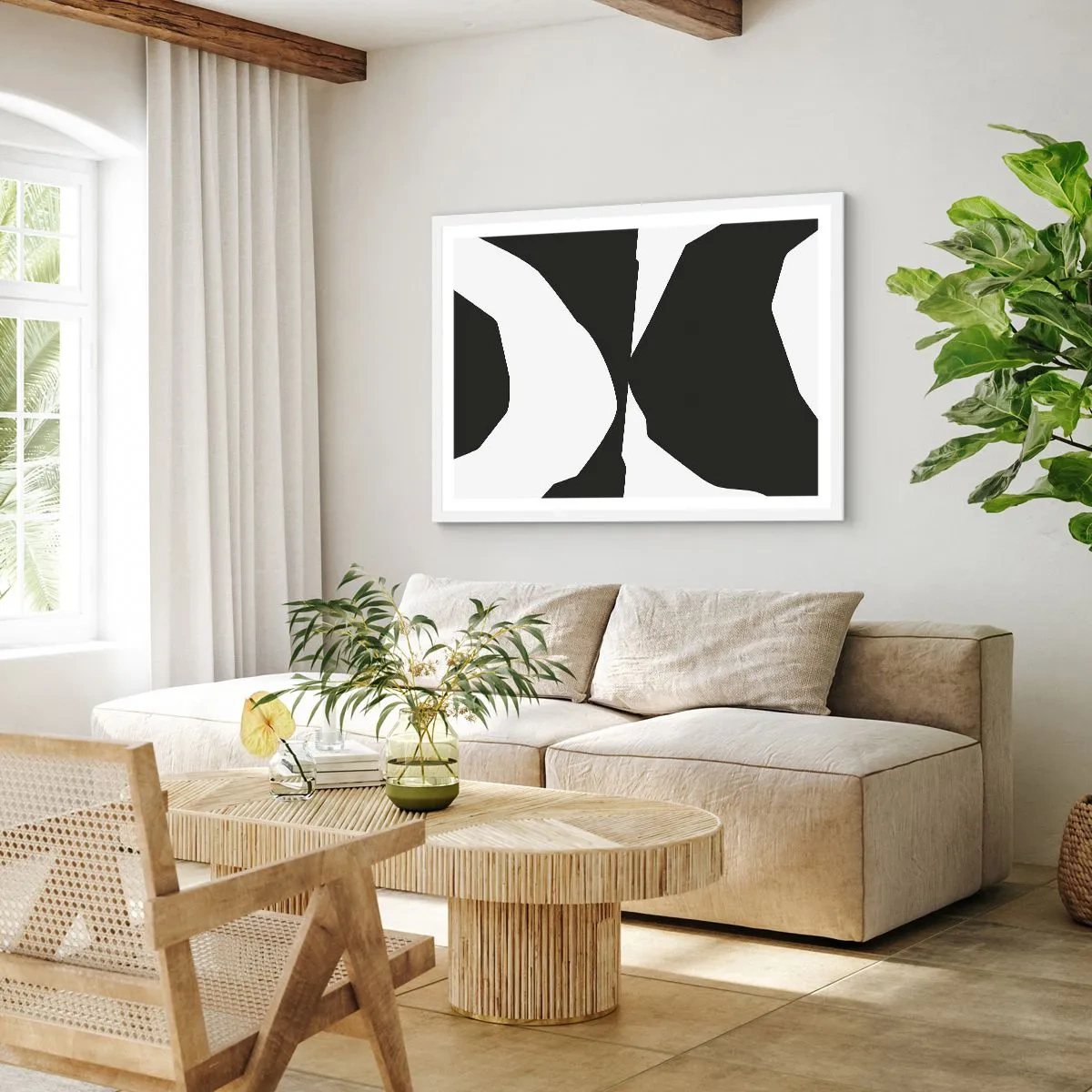 Plakat w białej ramie - Pozytyw -negatyw - 100x70 cm