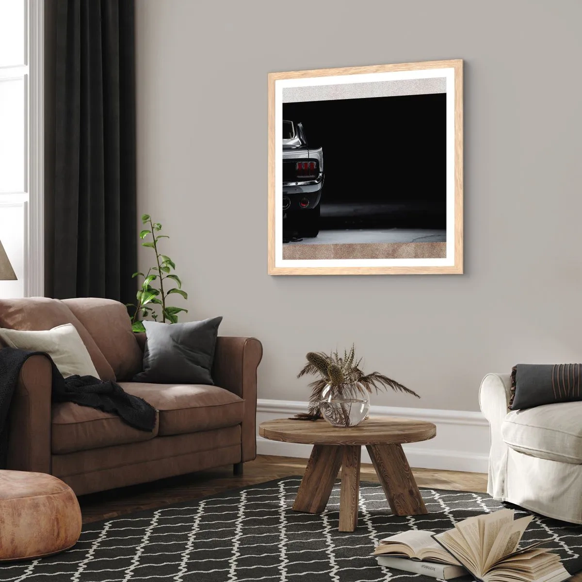 Plakat w ramie jasny dąb - Czar klasyki - 60x60 cm