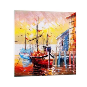 Obraz na szkle - Szczęśliwy powrót - 30x30 cm