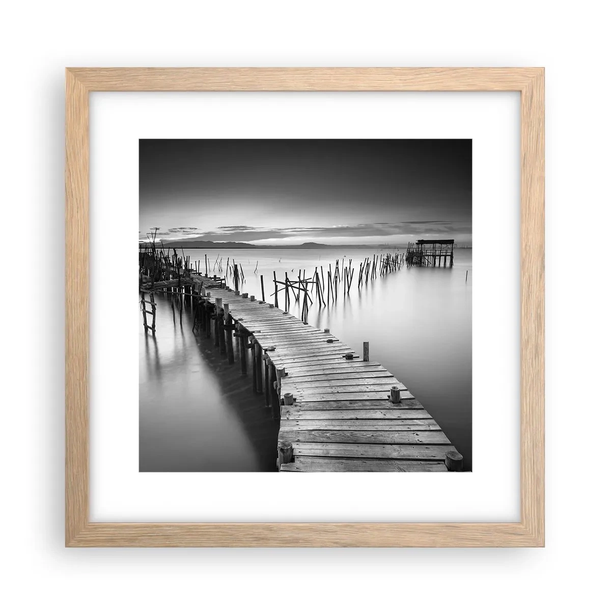 Plakat w ramie jasny dąb - Spokój zapomnianego brzegu - 30x30 cm