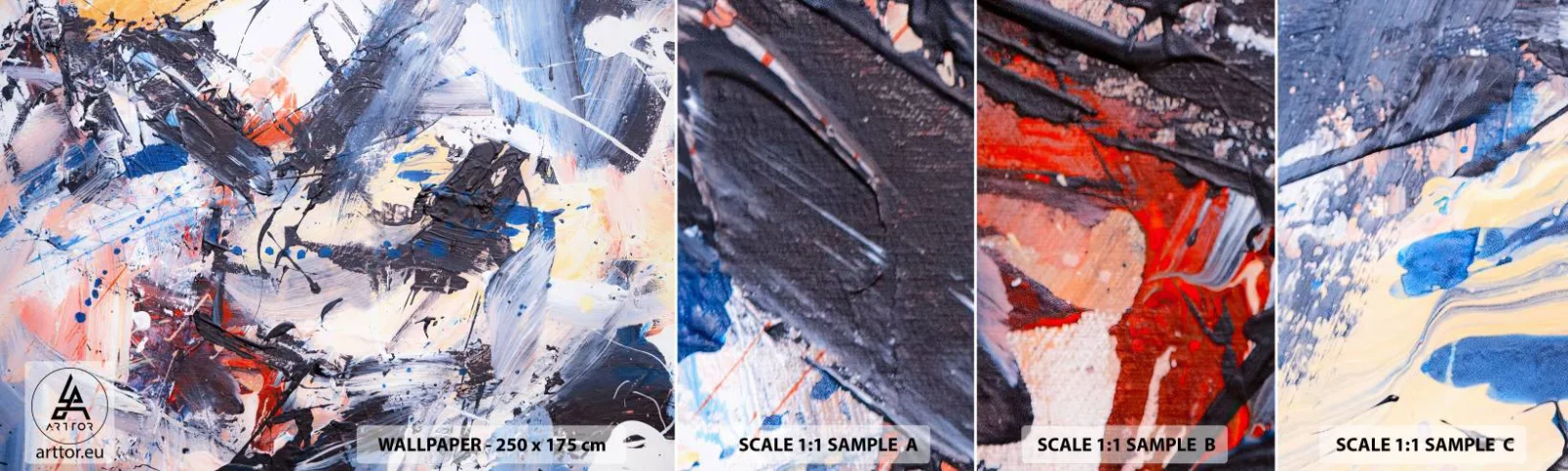 Fototapeta Próbka Samoprzylepna Deluxe Sticker - Szalony taniec abstrakcji - Abstrakcja, Sztuka, Malarstwo - 100x30 cm