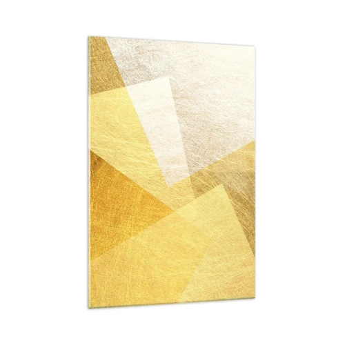 Obraz na szkle - Geometryczne formy w złotych i jasnych odcieniach - 70x100cm - Pogoda geometrii - Nowoczesna dekoracja ścienna do salonu i sypialni ARTTOR