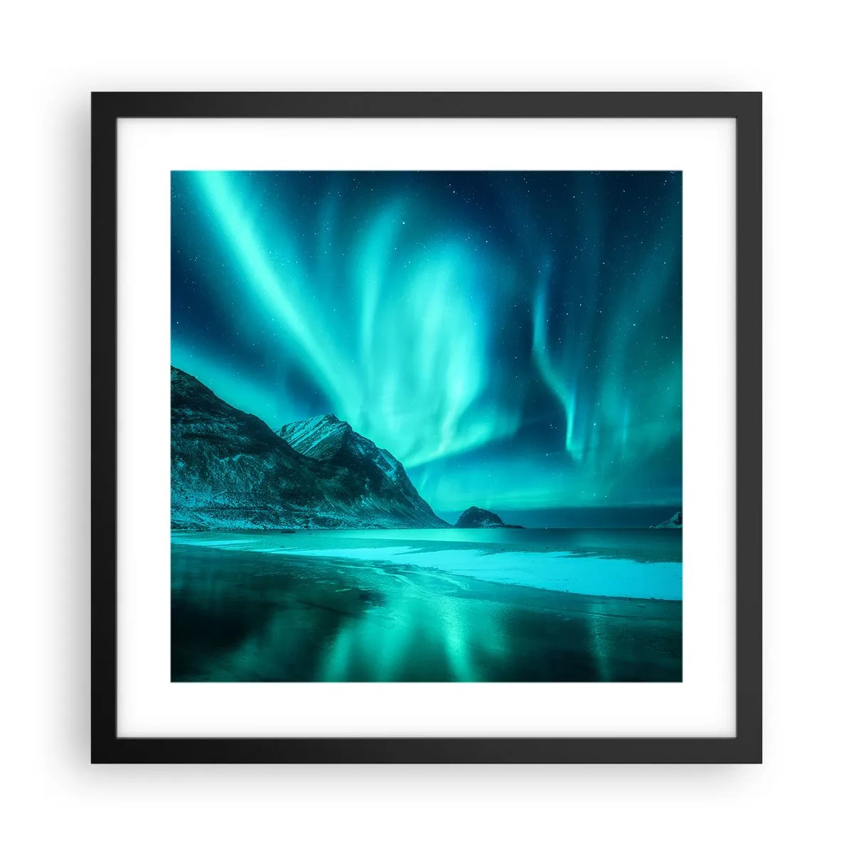 Plakat w czarnej ramie - Cuda północy - 40x40 cm