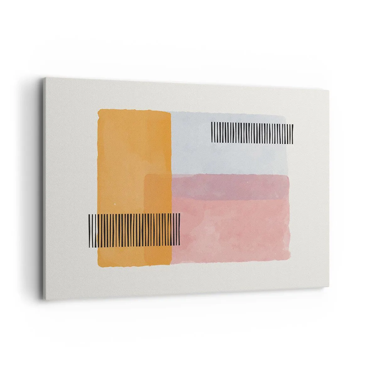 Obraz na płótnie - Geometria w pastelowych kolorach z liniami na jasnym tle - 120x80cm - Z kąta w kąt - Nowoczesna dekoracja ścienna do salonu, kuchni i sypialni ARTTOR