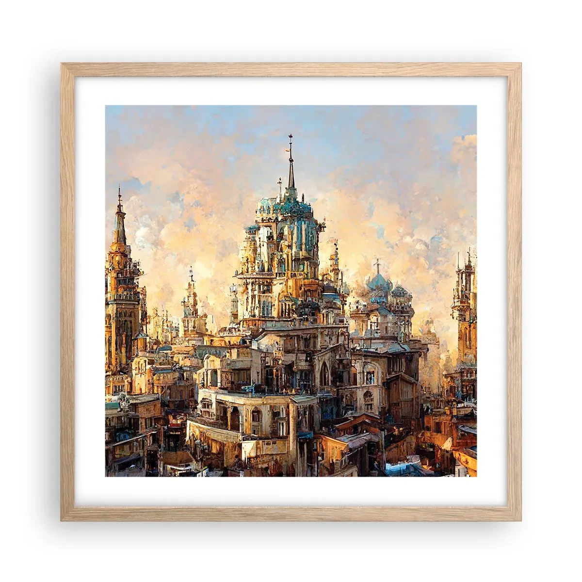 Plakat w ramie jasny dąb - Miasto miast - 50x50 cm