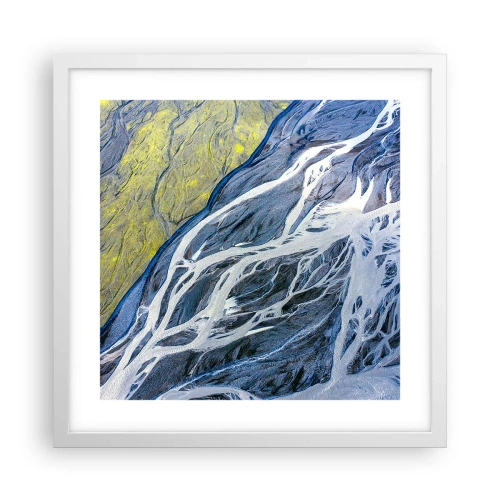 Plakat w białej ramie - Naskalne malowidła natury - 40x40 cm